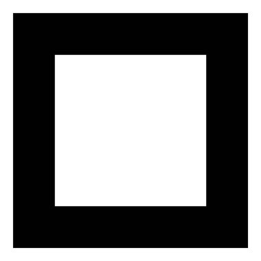 Kare Köşe Geometri Düz Simgesi Beyaz Arkaplanda İzole Edildi