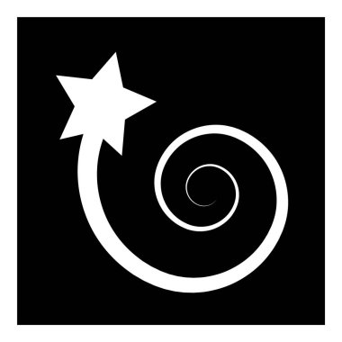 Yıldız Şelalesi Düz Simgesi Beyaz Arkaplanda İzole Edildi