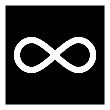 Sonsuzluk Düz Simgesi Beyaz Arkaplanda İzole Edildi