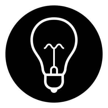 Ampul Fikri Ampul Düz Kabartma Simgesi Beyaz Arkaplanda İzole Edildi