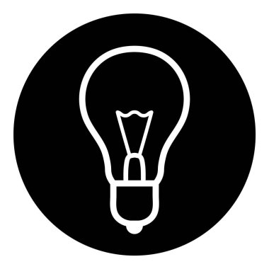 Ampul Fikri Ampul Düz Kabartma Simgesi Beyaz Arkaplanda İzole Edildi