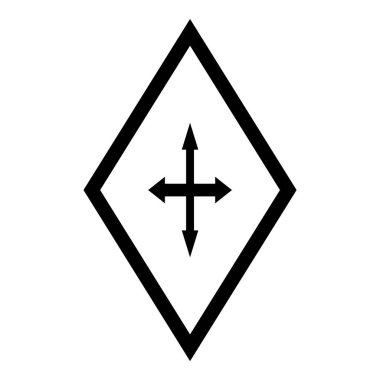 Rhombus Elmas Pastil Düz Simgesi Beyaz Arkaplanda İzole Edildi