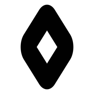 Rhombus Elmas Pastil Düz Simgesi Beyaz Arkaplanda İzole Edildi