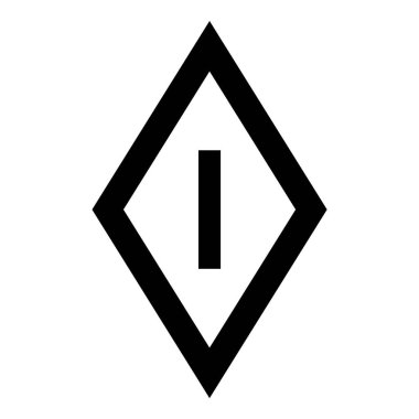 Rhombus Elmas Pastil Düz Simgesi Beyaz Arkaplanda İzole Edildi