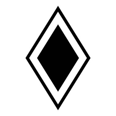 Rhombus Elmas Pastil Düz Simgesi Beyaz Arkaplanda İzole Edildi