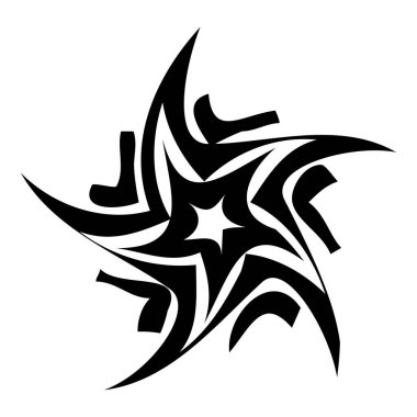 Girdap Yıldızı Soyut Düz Simgesi Beyaz Arkaplanda İzole Edildi