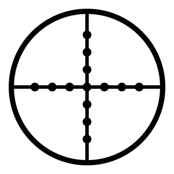 Syfte Reticle Flat Icon Isolerad Vit Bakgrund — Stock vektor