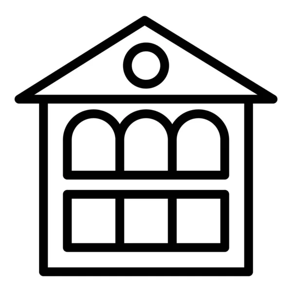 Casa Edificio Casa Icono Plano Aislado Sobre Fondo Blanco — Vector de stock