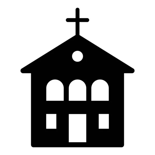 Kirche Tempel Kloster Flache Ikone Isoliert Auf Weißem Hintergrund — Stockvektor