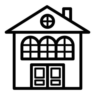 Ev Binası Ev Simgesi Beyaz Arkaplanda İzole Edildi