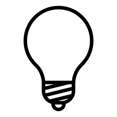 Ampul Fikri Düz Simgesi Beyaz Arkaplanda İzole Edildi