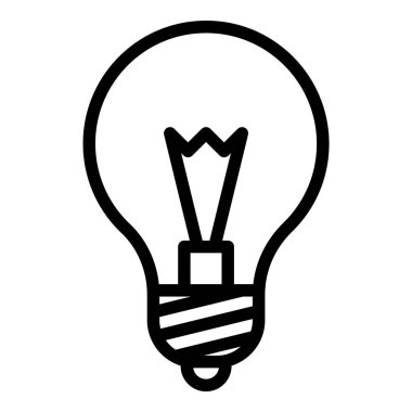 Ampul Fikri Düz Simgesi Beyaz Arkaplanda İzole Edildi