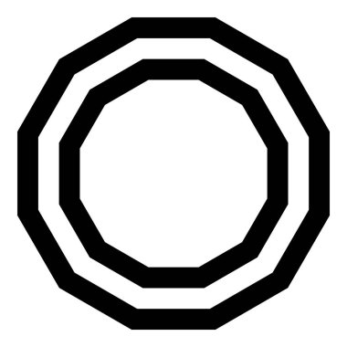 Çokgen Figürleri Geometri Düz Simgesi Beyaz Arkaplanda İzole Edildi