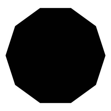 Çokgen Figürleri Geometri Düz Simgesi Beyaz Arkaplanda İzole Edildi