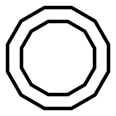 Çokgen Figürleri Geometri Düz Simgesi Beyaz Arkaplanda İzole Edildi
