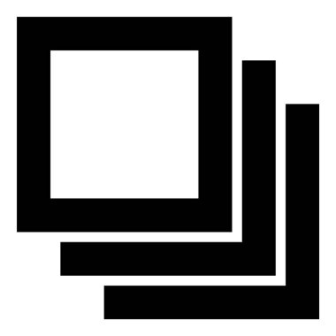 Kare Köşe Geometri Düz Simgesi Beyaz Arkaplanda İzole Edildi