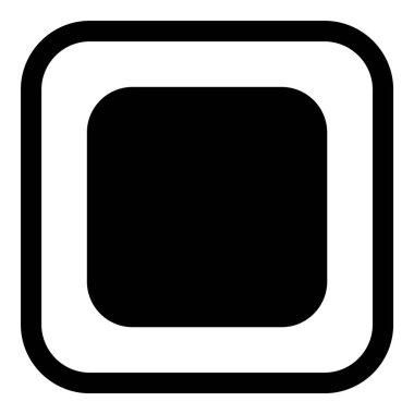 Kare Köşe Geometri Düz Simgesi Beyaz Arkaplanda İzole Edildi