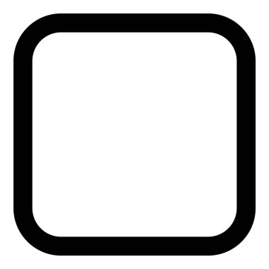 Kare Köşe Geometri Düz Simgesi Beyaz Arkaplanda İzole Edildi