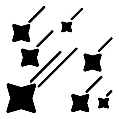 Yıldız Şelalesi Düz Simgesi Beyaz Arkaplanda İzole Edildi