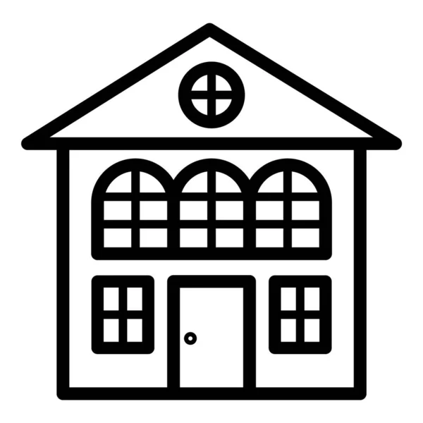 Maison Bâtiment Maison Appartement Icône Isolé Sur Fond Blanc — Image vectorielle