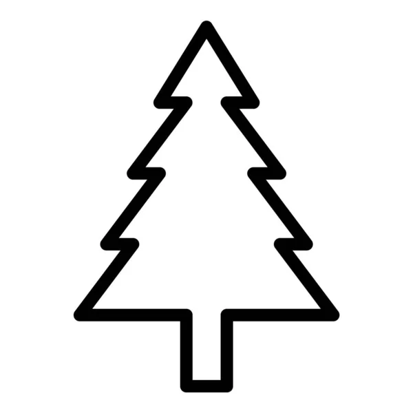 Vánoční Stromek Plochý Ikona Izolovaných Bílém Pozadí — Stockový vektor