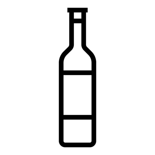 Стеклянная Бутылка Алкогольные Напитки Плоская Икона Изолированный Белом Фоне — стоковый вектор