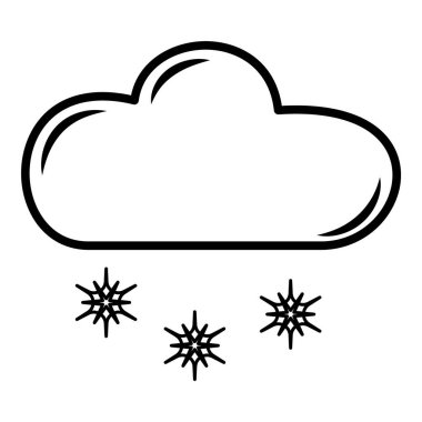 Kar ve Bulut Düz Simgesi Beyaz Arkaplanda İzole Edildi