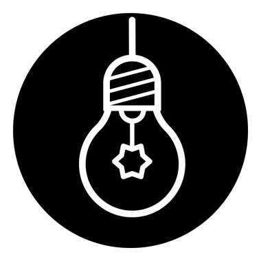 Ampul Fikri Ampul Düz Kabartma Simgesi Beyaz Arkaplanda İzole Edildi