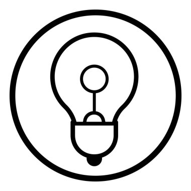 Ampul Fikri Ampulü Düz Simgesi Beyaz Arkaplanda İzole Edildi