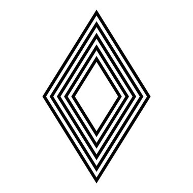 Rhombus Elmas Pastil Düz Simgesi Beyaz Arkaplanda İzole Edildi