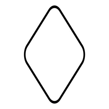 Rhombus Elmas Pastil Düz Simgesi Beyaz Arkaplanda İzole Edildi