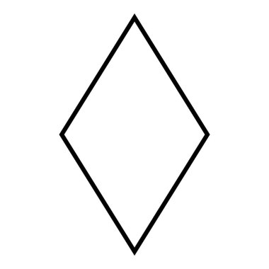 Rhombus Elmas Pastil Düz Simgesi Beyaz Arkaplanda İzole Edildi