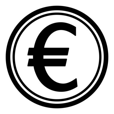 Avrupa Para Birimi Düz Simgesi Beyaz Arkaplanda İzole Edildi