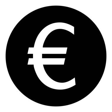 Avrupa Para Birimi Düz Simgesi Beyaz Arkaplanda İzole Edildi