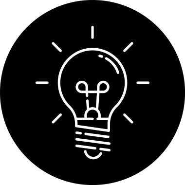 Parlak Ampul Düz Simgesi Beyaz Arkaplanda İzole Edildi