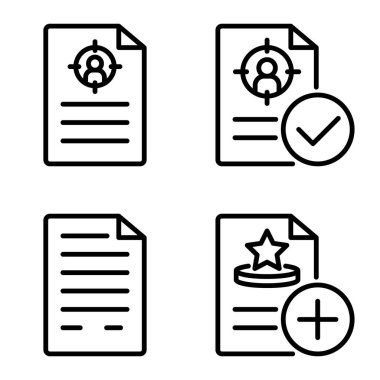Doktor 1-2 Düz Simge Seti Beyaz Arkaplanda İzole Edildi