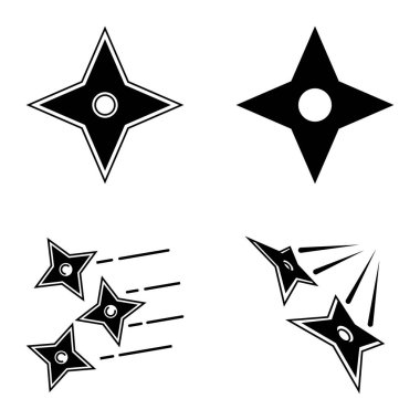 4yıldız Düz Simge Seti Beyaz Arkaplanda İzole Edildi