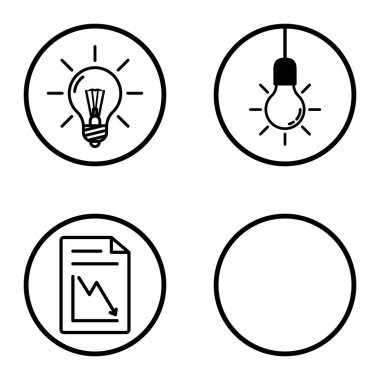 Daireler 1-2 Düz Simge Seti Beyaz Arkaplanda İzole Edildi