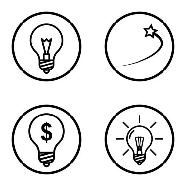 Daireler 1-2 Düz Simge Seti Beyaz Arkaplanda İzole Edildi