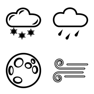 Hava Durumu Düz Simgesi Beyaz Arkaplanda İzole Edildi