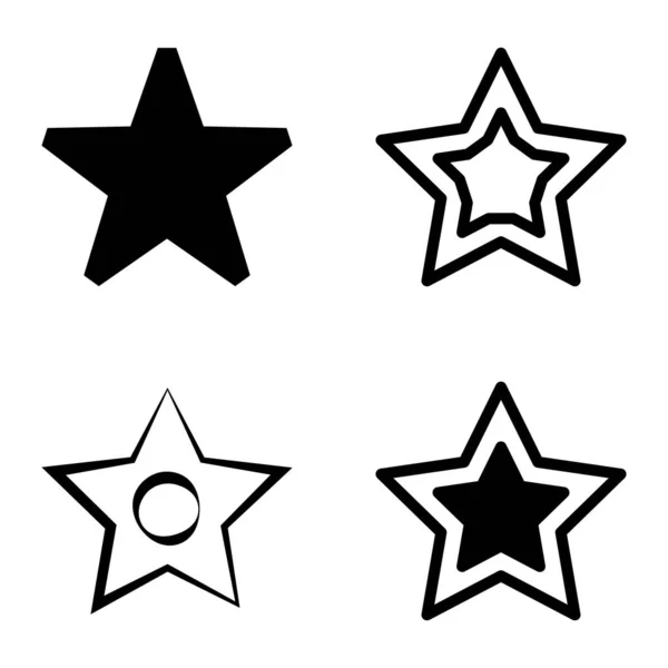 Stars2 Flat Icon Set Geïsoleerd Witte Achtergrond — Stockvector