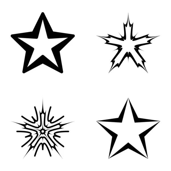 Stars2 Set Icône Plat Isolé Sur Fond Blanc — Image vectorielle