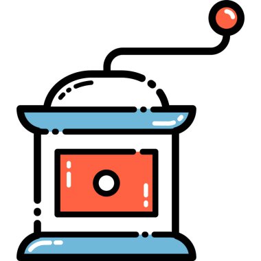 Kahve Öğütücü Düz Simgesi Beyaz Arkaplanda İzole Edildi