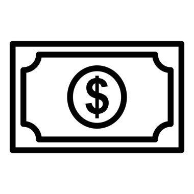 Beyaz arka plan üzerinde izole Doları banknot düz simgesi