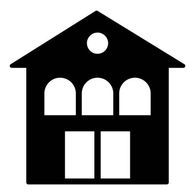 Ev Binası Ev Simgesi Beyaz Arkaplanda İzole Edildi