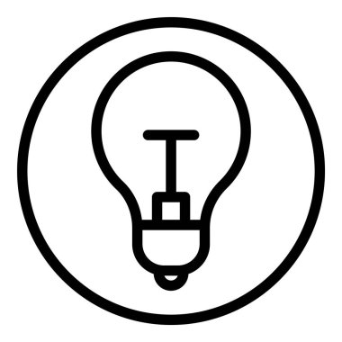 Ampul Fikri Düz Simgesi Beyaz Arkaplanda İzole Edildi