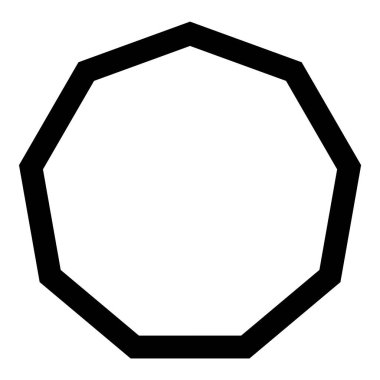 Çokgen Figürleri Geometri Düz Simgesi Beyaz Arkaplanda İzole Edildi
