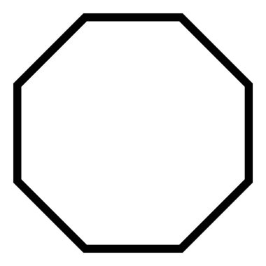 Çokgen Figürleri Geometri Düz Simgesi Beyaz Arkaplanda İzole Edildi