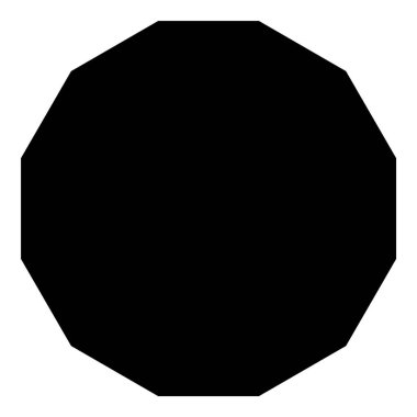 Çokgen Figürleri Geometri Düz Simgesi Beyaz Arkaplanda İzole Edildi