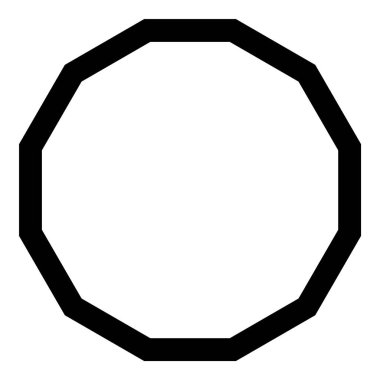 Çokgen Figürleri Geometri Düz Simgesi Beyaz Arkaplanda İzole Edildi